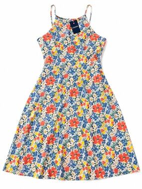 Chaps Floral Fit & Flare Midi Dress Multicolor Spaghetti Strap NWT